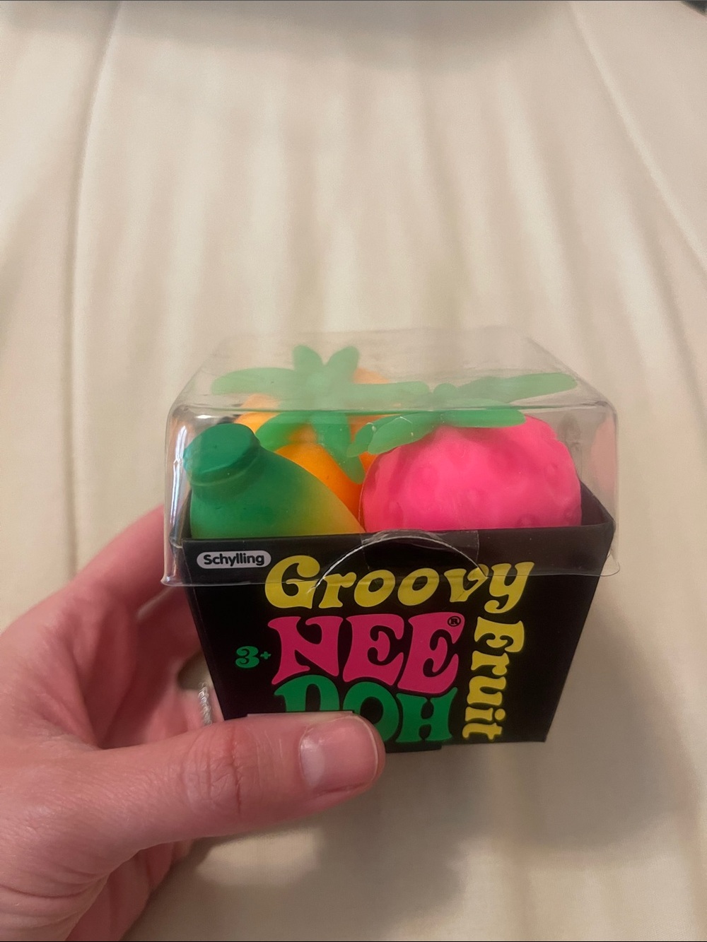 Groovy NeeDoh Fruit Squishy Toy Set - Pink & Green